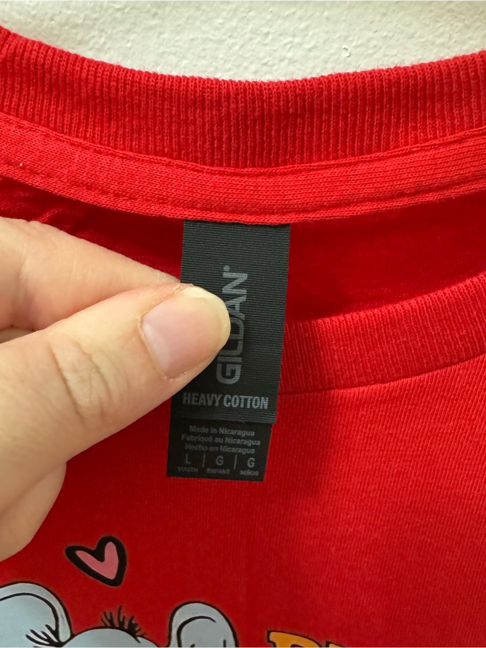 Gildan Red Kids Tee with Elephant "Be Kind Be True" Graphic - Picture 2 of 6